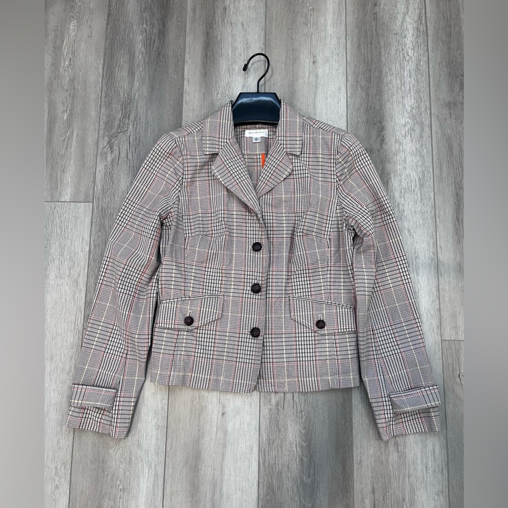 Isaac Mizrahi Plaid Coat Blazer